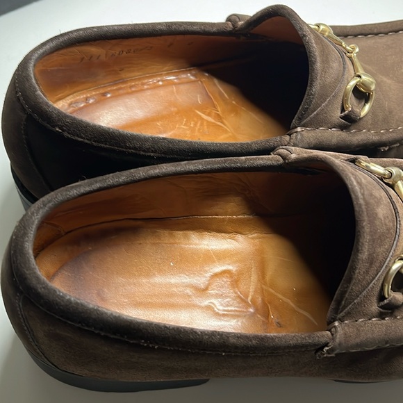 GUCCI Horsebite Brown Loafers With Rubber Soles Men’s Size 9D - Picture 7 of 16